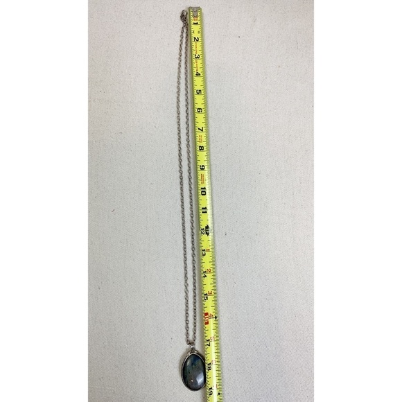 Stella & Dot silver tone Sanibel pendant necklace Labradorite Blue Quartz - Picture 10 of 10